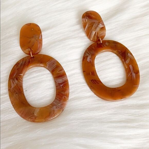 Brown Marble Paparazzi Earrings - Picture 2 of 3